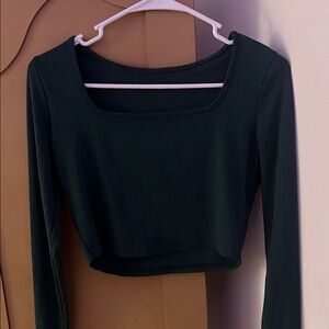 Forever 21 Black Fitted Crop Bodysuit